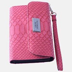 Victoria's Secret Pink Wristlet Wallet with Black Interior and card holder.